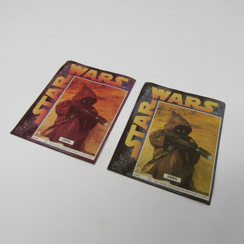 1977 Adpac Star Wars Jawa Lot of 2 General Mills Cereal Sticker Vintage Cards